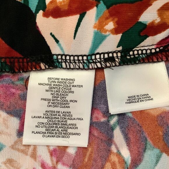 Anne Klein Women's Pull On Skirt sz M Floral Multicolor Leaves NWT - Picture 10 of 10
